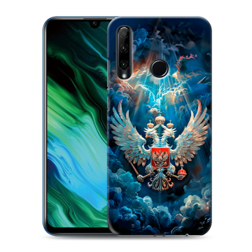 Силиконовый чехол на Huawei Honor 20e с принтом Герб флаг России Силиконовый чехол на Huawei Honor 20e с принтом Герб флаг России