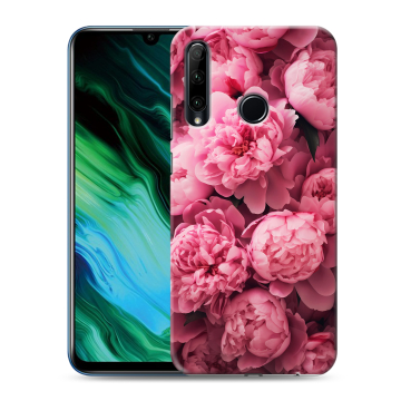 Силиконовый чехол на Huawei Honor 20e с принтом цветы пионы Силиконовый чехол на Huawei Honor 20e с принтом цветы пионы