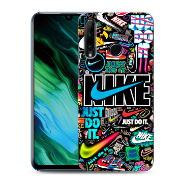 Силиконовый чехол на Huawei Honor 20e с принтом найк nike черный Силиконовый чехол на Huawei Honor 20e с принтом найк nike черный