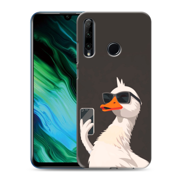 Силиконовый чехол на Huawei Honor 20e с принтом утка в очках Силиконовый чехол на Huawei Honor 20e с принтом утка в очках