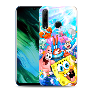 Силиконовый чехол на Huawei Honor 20e с принтом спанчбоб спанч боб