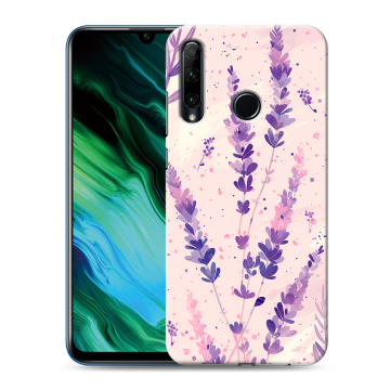 Силиконовый чехол на Huawei Honor 20e с принтом цветы лаванда Силиконовый чехол на Huawei Honor 20e с принтом цветы лаванда