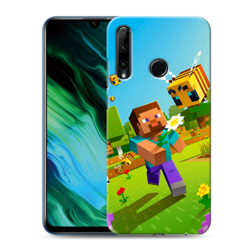 Силиконовый чехол на Huawei Honor 20e с принтом Майнкрафт Minecraft