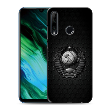 Силиконовый чехол на Huawei Honor 20e с принтом Герб Флаг СССР