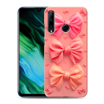 Силиконовый чехол на Huawei Honor 20e с принтом Розовые бантики Силиконовый чехол на Huawei Honor 20e с принтом Розовые бантики