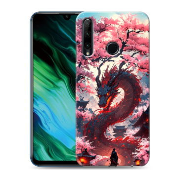 Силиконовый чехол на Huawei Honor 20e с принтом Дракон Японский Силиконовый чехол на Huawei Honor 20e с принтом Дракон Японский