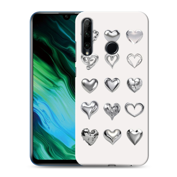 Силиконовый чехол на Huawei Honor 20e с принтом Y2K сердечки Силиконовый чехол на Huawei Honor 20e с принтом Y2K сердечки