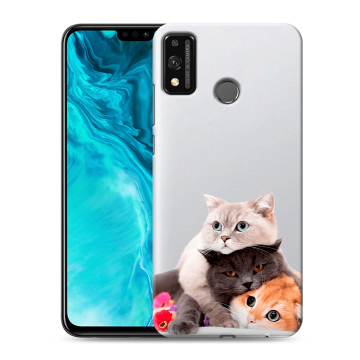 Силиконовый чехол на Huawei Honor 9X Lite с принтом Кошки Силиконовый чехол на Huawei Honor 9X Lite с принтом Кошки