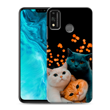 Силиконовый чехол на Huawei Honor 9X Lite с принтом Кошки Силиконовый чехол на Huawei Honor 9X Lite с принтом Кошки