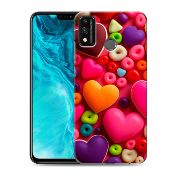 Силиконовый чехол на Huawei Honor 9X Lite с принтом Сердечки Силиконовый чехол на Huawei Honor 9X Lite с принтом Сердечки