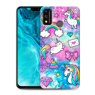 Силиконовый чехол на Huawei Honor 9X Lite с принтом Единороги