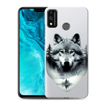 Силиконовый чехол на Huawei Honor 9X Lite с принтом Волк в лесу