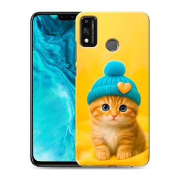 Силиконовый чехол на Huawei Honor 9X Lite с принтом Котенок в шапке