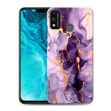 Силиконовый чехол на Huawei Honor 9X Lite с принтом Мрамор