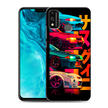 Силиконовый чехол на Huawei Honor 9X Lite с принтом Гоночные машины