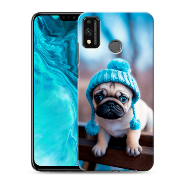 Силиконовый чехол на Huawei Honor 9X Lite с принтом Мопс в шапке