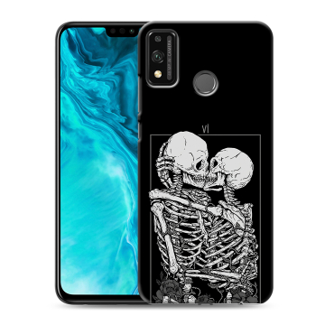 Силиконовый чехол на Huawei Honor 9X Lite с принтом Поцелуй скелетов