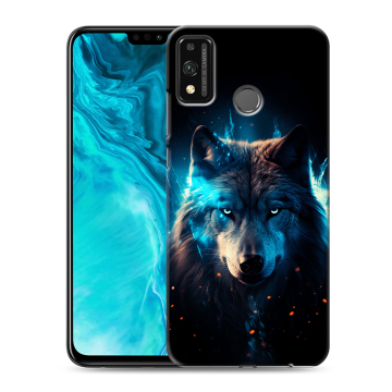 Силиконовый чехол на Huawei Honor 9X Lite с принтом Волк ночной