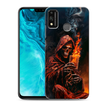Силиконовый чехол на Huawei Honor 9X Lite с принтом Скелет и карты