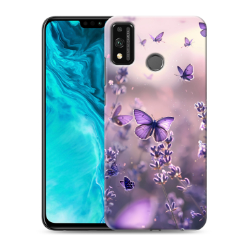 Силиконовый чехол на Huawei Honor 9X Lite с принтом бабочки и лаванда