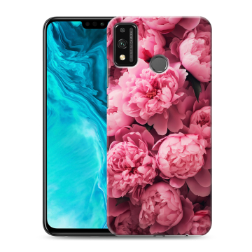 Силиконовый чехол на Huawei Honor 9X Lite с принтом цветы пионы