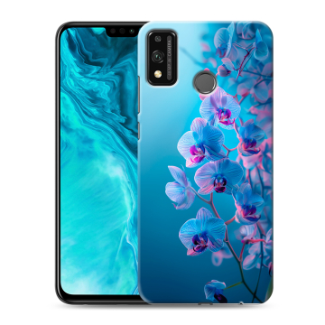 Силиконовый чехол на Huawei Honor 9X Lite с принтом голубые орхидеи