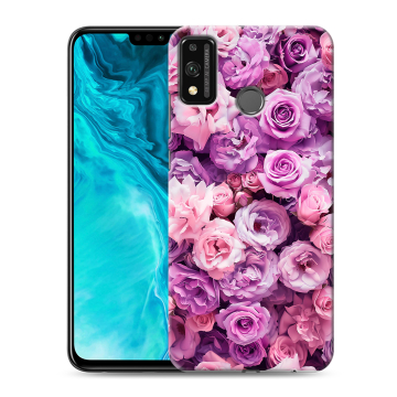 Силиконовый чехол на Huawei Honor 9X Lite с принтом лавандовые розы