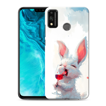 Силиконовый чехол на Huawei Honor 9X Lite с принтом кролик зайчик