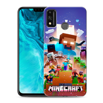 Силиконовый чехол на Huawei Honor 9X Lite с принтом Майнкрафт Minecraft