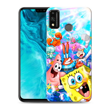 Силиконовый чехол на Huawei Honor 9X Lite с принтом спанчбоб спанч боб