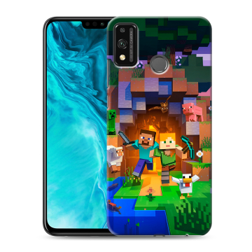 Силиконовый чехол на Huawei Honor 9X Lite с принтом Майнкрафт Minecraft