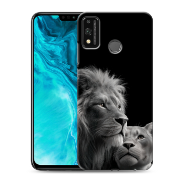 Силиконовый чехол на Huawei Honor 9X Lite с принтом Лев кошки