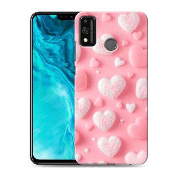 Силиконовый чехол на Huawei Honor 9X Lite с принтом Сердечки