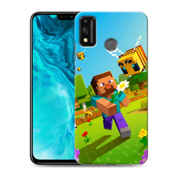 Силиконовый чехол на Huawei Honor 9X Lite с принтом Майнкрафт Minecraft