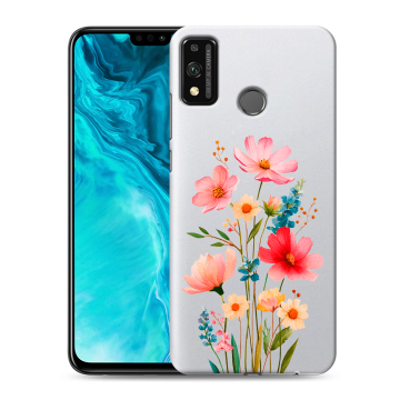 Силиконовый чехол на Huawei Honor 9X Lite с принтом Цветы