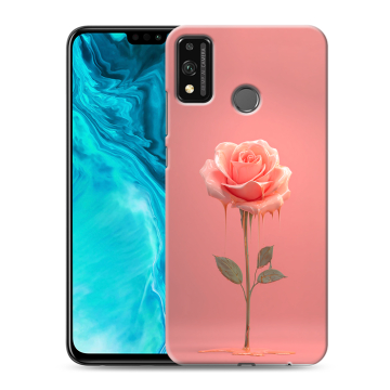 Силиконовый чехол на Huawei Honor 9X Lite с принтом Розовая роза