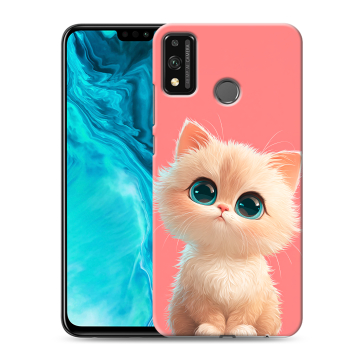 Силиконовый чехол на Huawei Honor 9X Lite с принтом Розовый котенок
