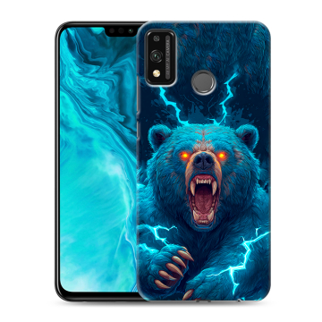 Силиконовый чехол на Huawei Honor 9X Lite с принтом Медведь