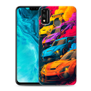 Силиконовый чехол на Huawei Honor 9X Lite с принтом Тачки