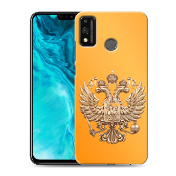 Силиконовый чехол на Huawei Honor 9X Lite с принтом Герб Флаг России