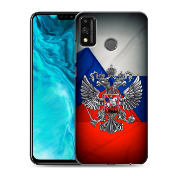 Силиконовый чехол на Huawei Honor 9X Lite с принтом Флаг России