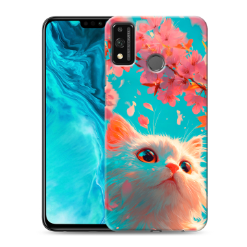 Силиконовый чехол на Huawei Honor 9X Lite с принтом Красивый кот