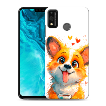 Силиконовый чехол на Huawei Honor 9X Lite с принтом корги