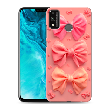 Силиконовый чехол на Huawei Honor 9X Lite с принтом Розовые бантики