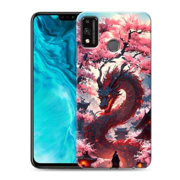 Силиконовый чехол на Huawei Honor 9X Lite с принтом Дракон Японский
