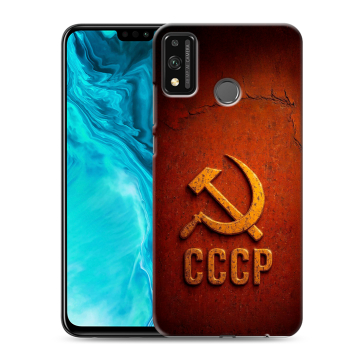 Силиконовый чехол на Huawei Honor 9X Lite с принтом Флаг Герб СССР