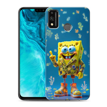 Силиконовый чехол на Huawei Honor 9X Lite с принтом Спанч боб Спанчбоб