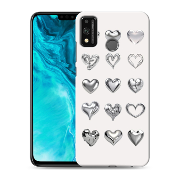 Силиконовый чехол на Huawei Honor 9X Lite с принтом Y2K сердечки