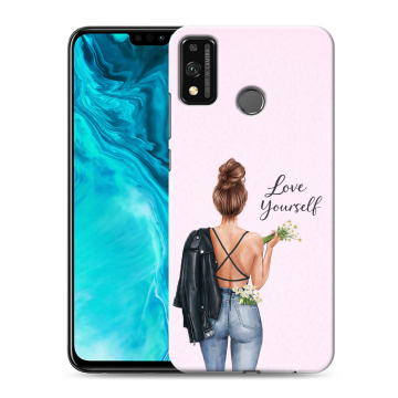 Силиконовый чехол на Huawei Honor 9X Lite с принтом женский
