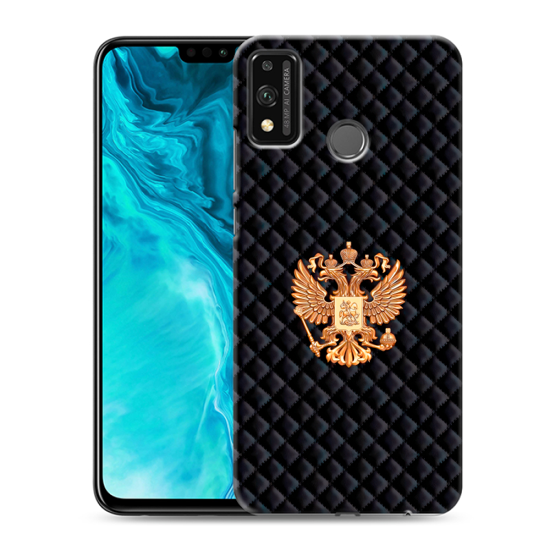 Силиконовый чехол на Huawei Honor 9X Lite с принтом Герб России принт Силиконовый чехол на Huawei Honor 9X Lite с принтом Герб России принт